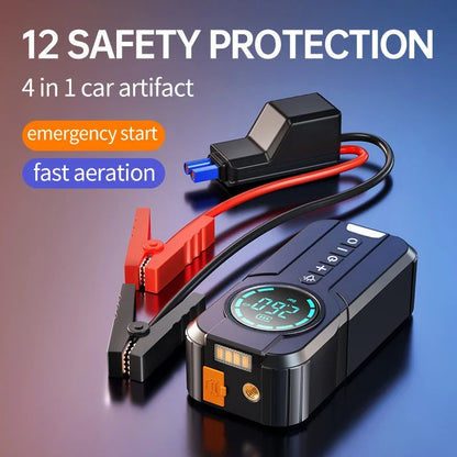 Portable Car Jump Starter & Air Pump w/ Power Bank Lighting