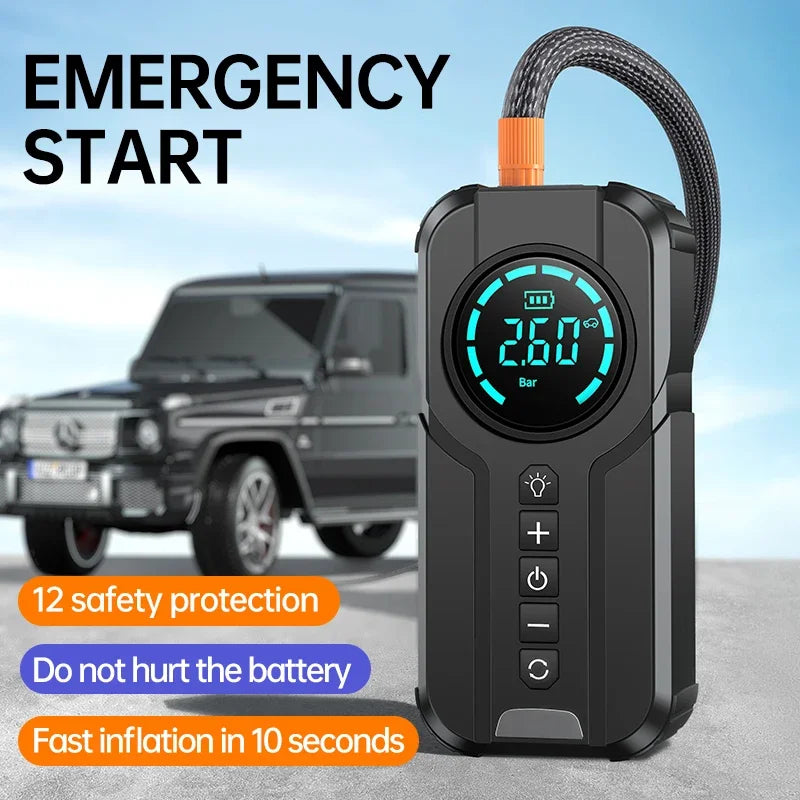 Portable Car Jump Starter & Air Pump w/ Power Bank Lighting